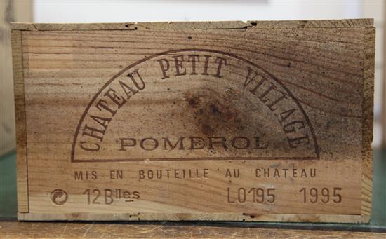 A case of twelve bottles of Chateau Petit Village 1995, Pomerol, owc.